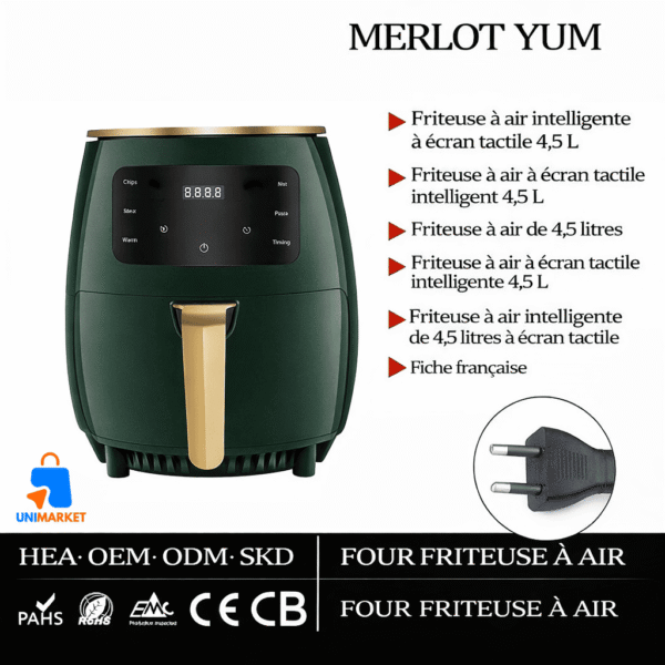 Friteuse à air Silver Crest 6L – 2400W : Mangez sain… sans renoncer au plaisir