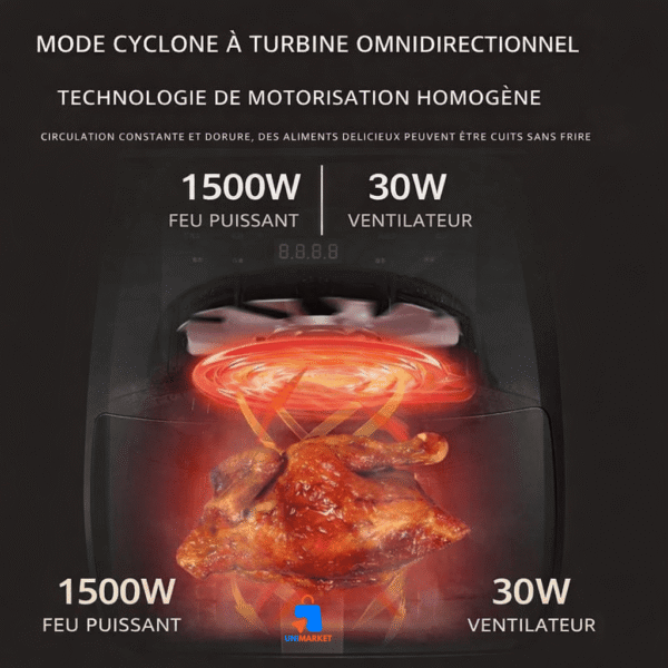 Friteuse à air Silver Crest 6L – 2400W : Mangez sain… sans renoncer au plaisir
