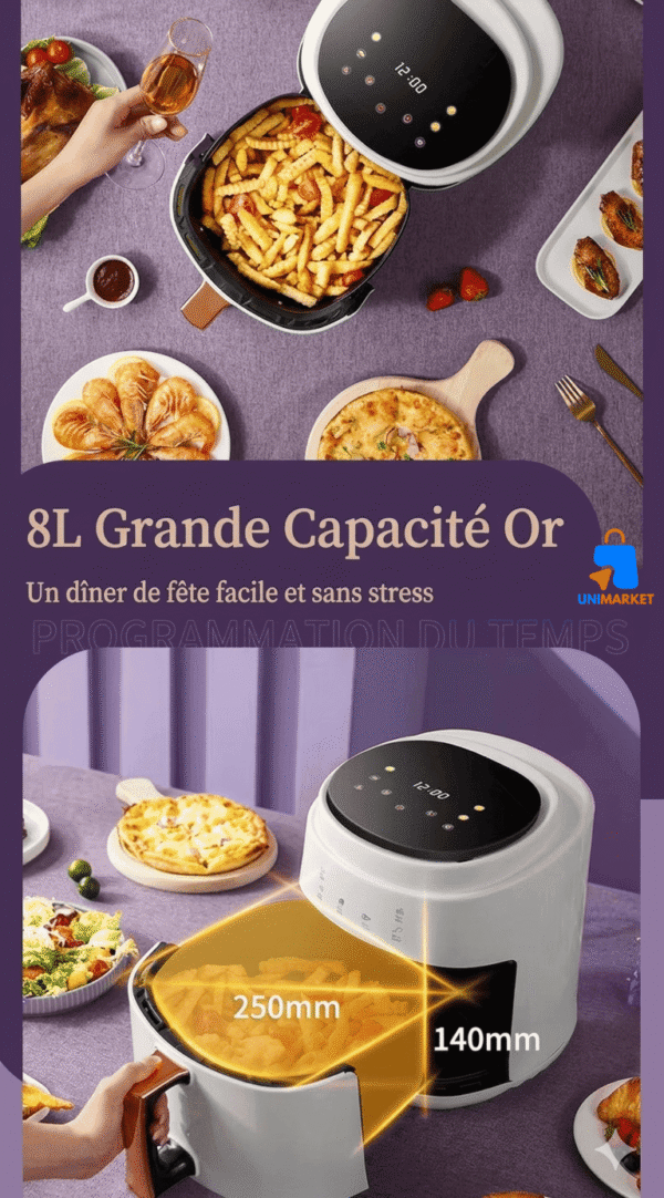 Friteuse à air Silver Crest 8L – 1400W : Mangez sain… sans renoncer au plaisir